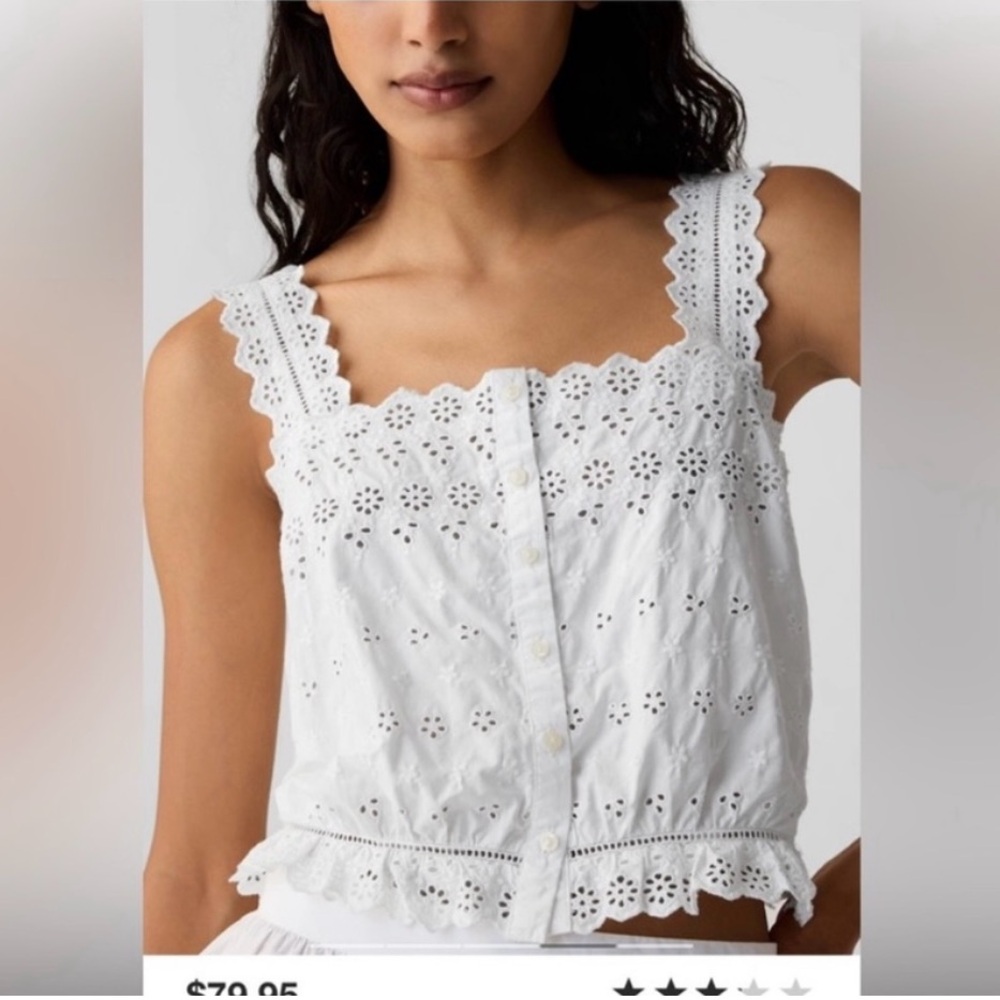 GAP Doen SIZE XDWhite Eyelet Lace Camisole